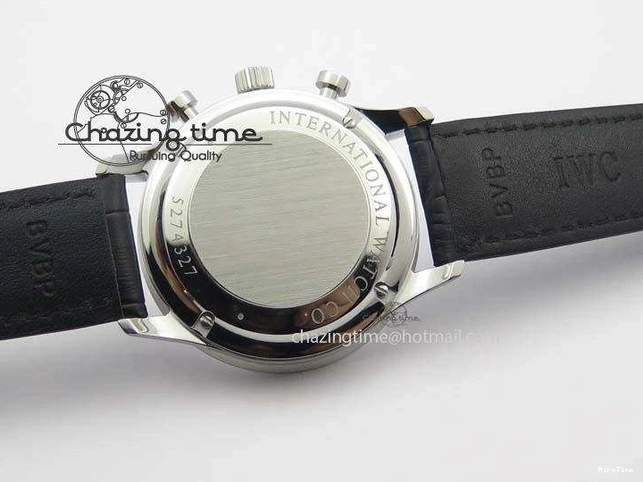 MIROTIME 0517 Reliable Portuguese IW371447 ZF 1:1 Best Edition SS Black Dial On Black Leather Strap A79350 V 7274